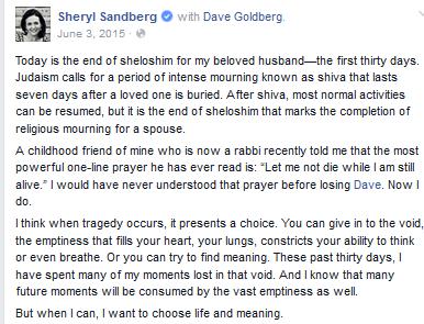 Sheryl Sandberg post
